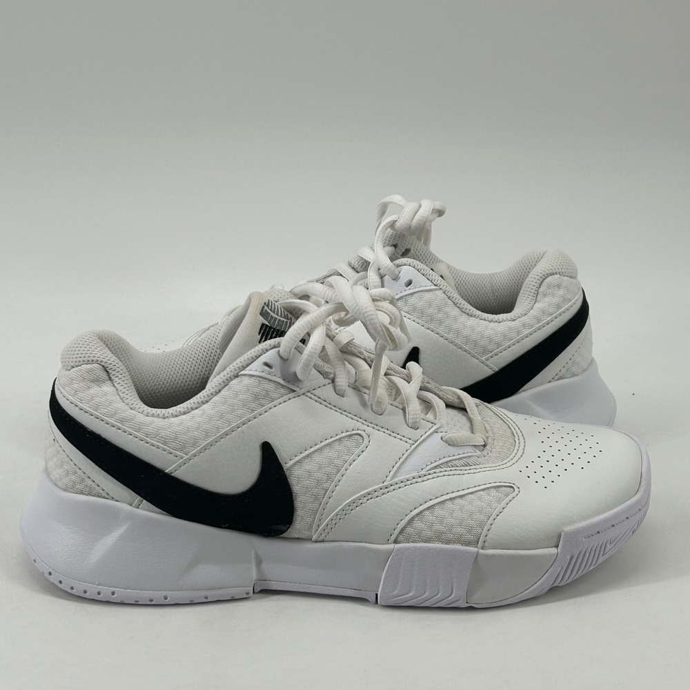 Nike Court Lite 4 Tennis Shoes Womens 6.5 White Black FD6575-100 Sneakers